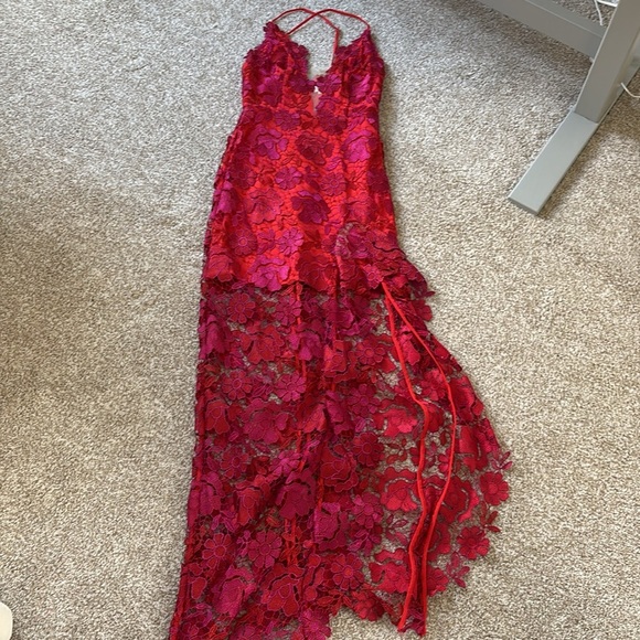 Lovers and Friends Tarron Gown in Magenta & Red - Picture 5 of 9